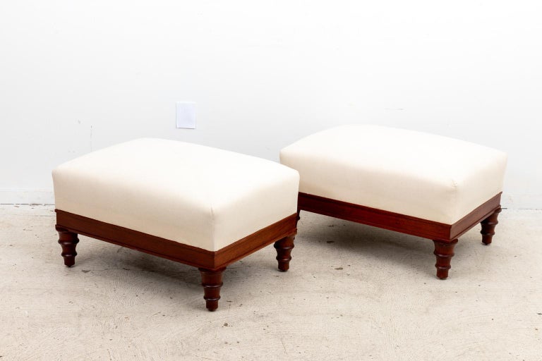 Pair of English Ottomans For Sale at 1stDibs