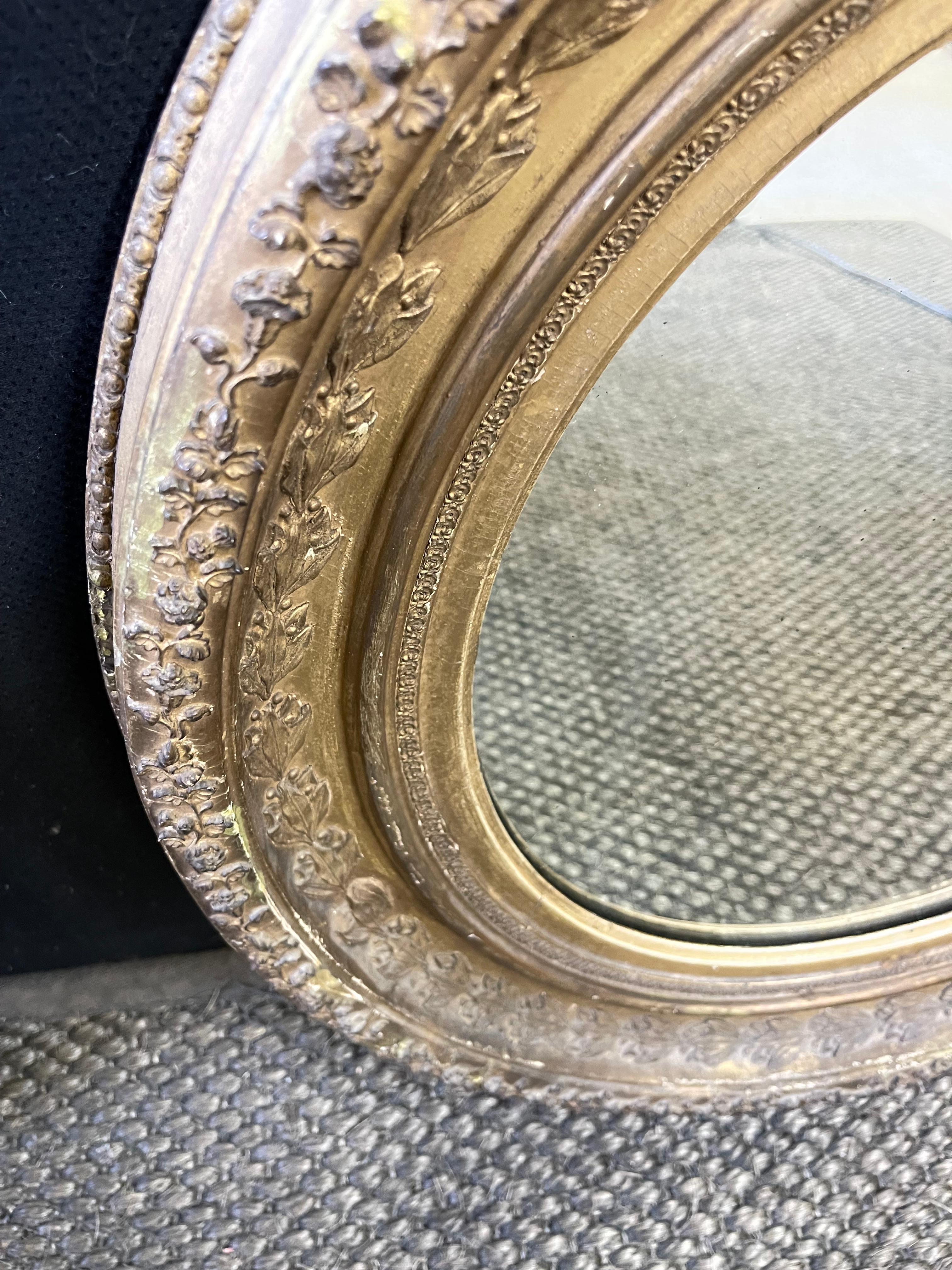 Pair of English Oval Gilt Mirrors 5
