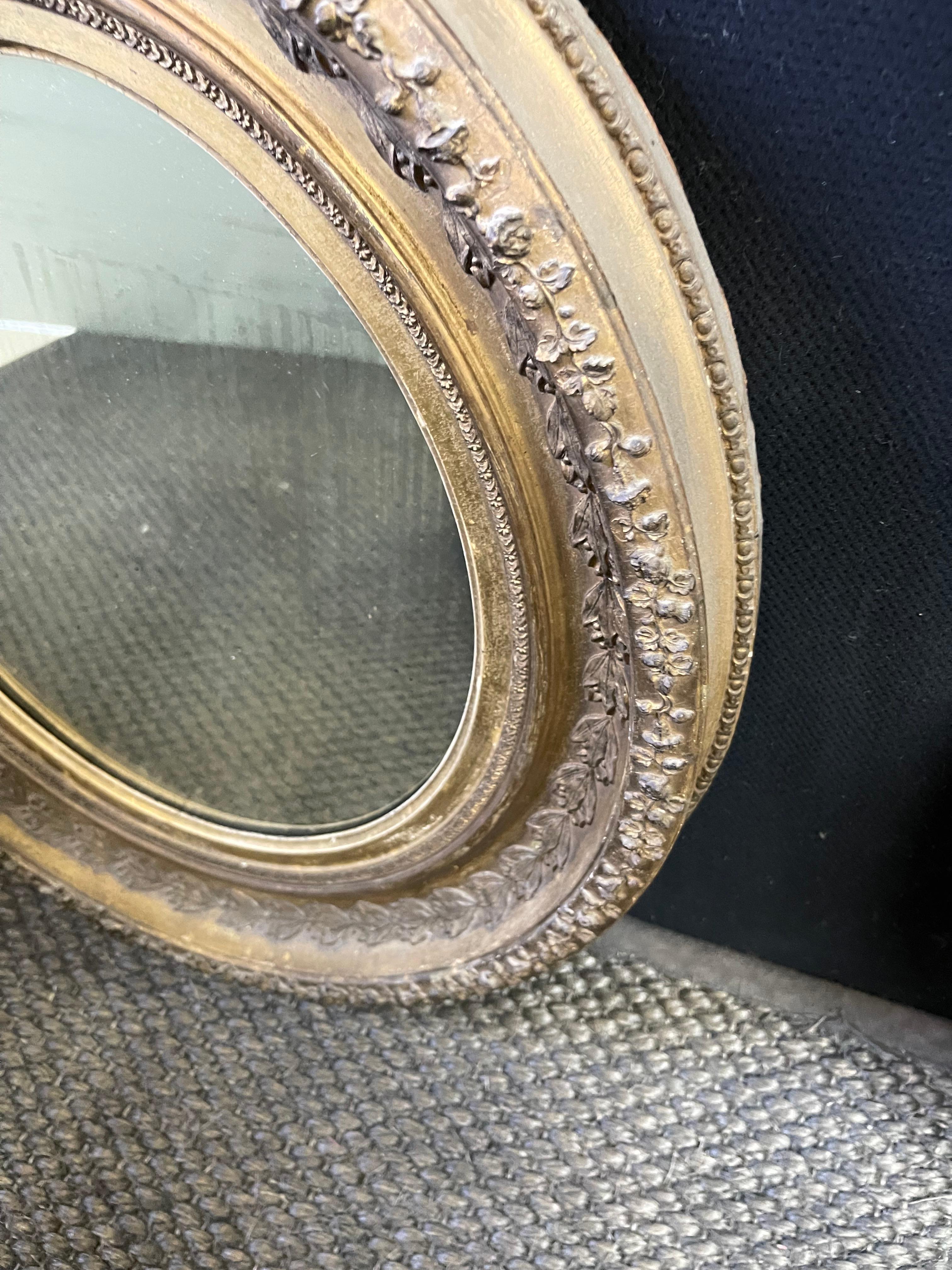 Pair of English Oval Gilt Mirrors 3
