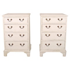Antique Pair of English Painted Bedside Chests