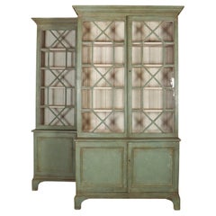 Pair of English Painted Bookcases