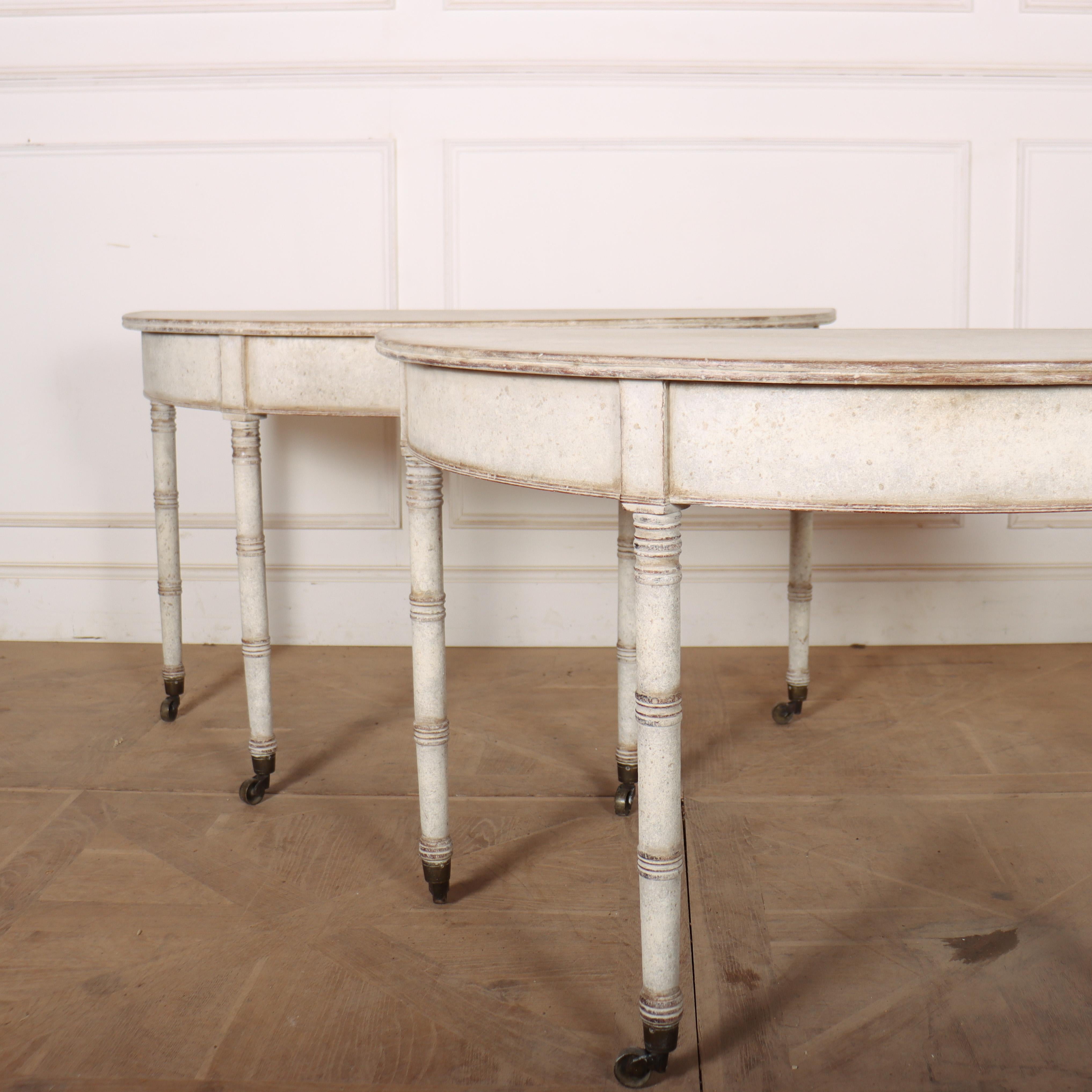 Good pair of early 19th century English painted oak console tables. 1820.

Code: 8669

Dimensions:
W: 48