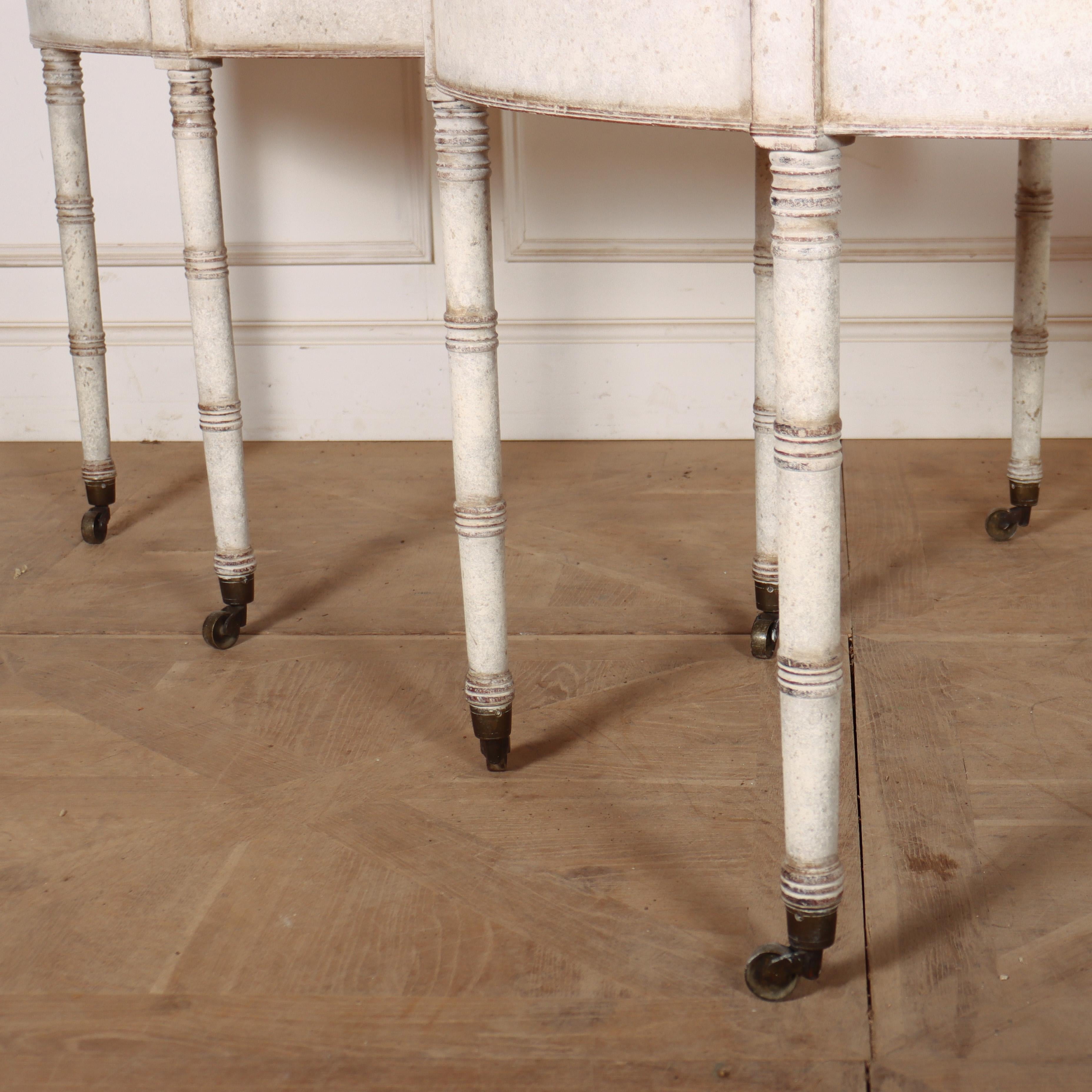 Oak Pair of English Painted Console Table For Sale