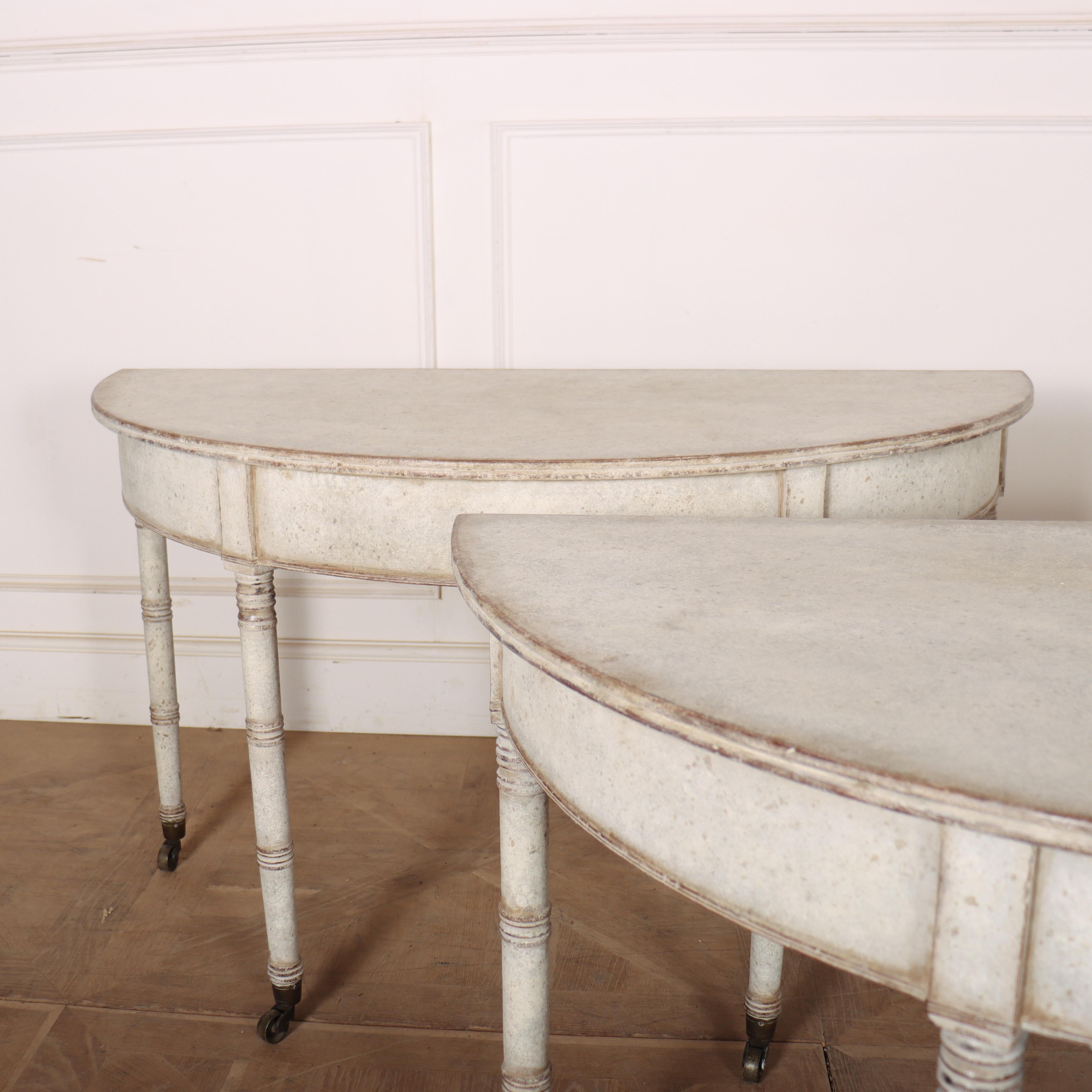 Pair of English Painted Console Table For Sale 1