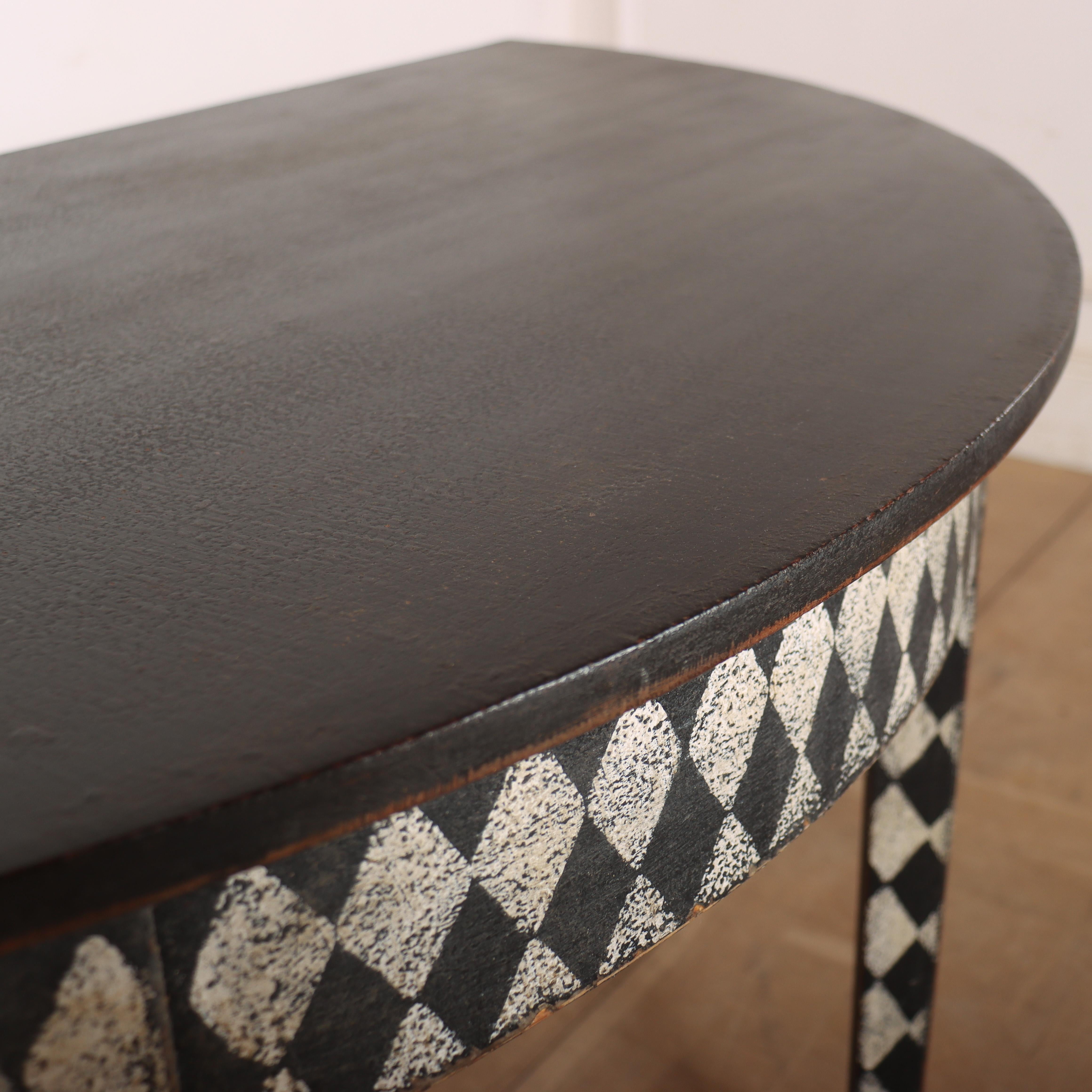 Oak Pair of English Painted Console Tables For Sale