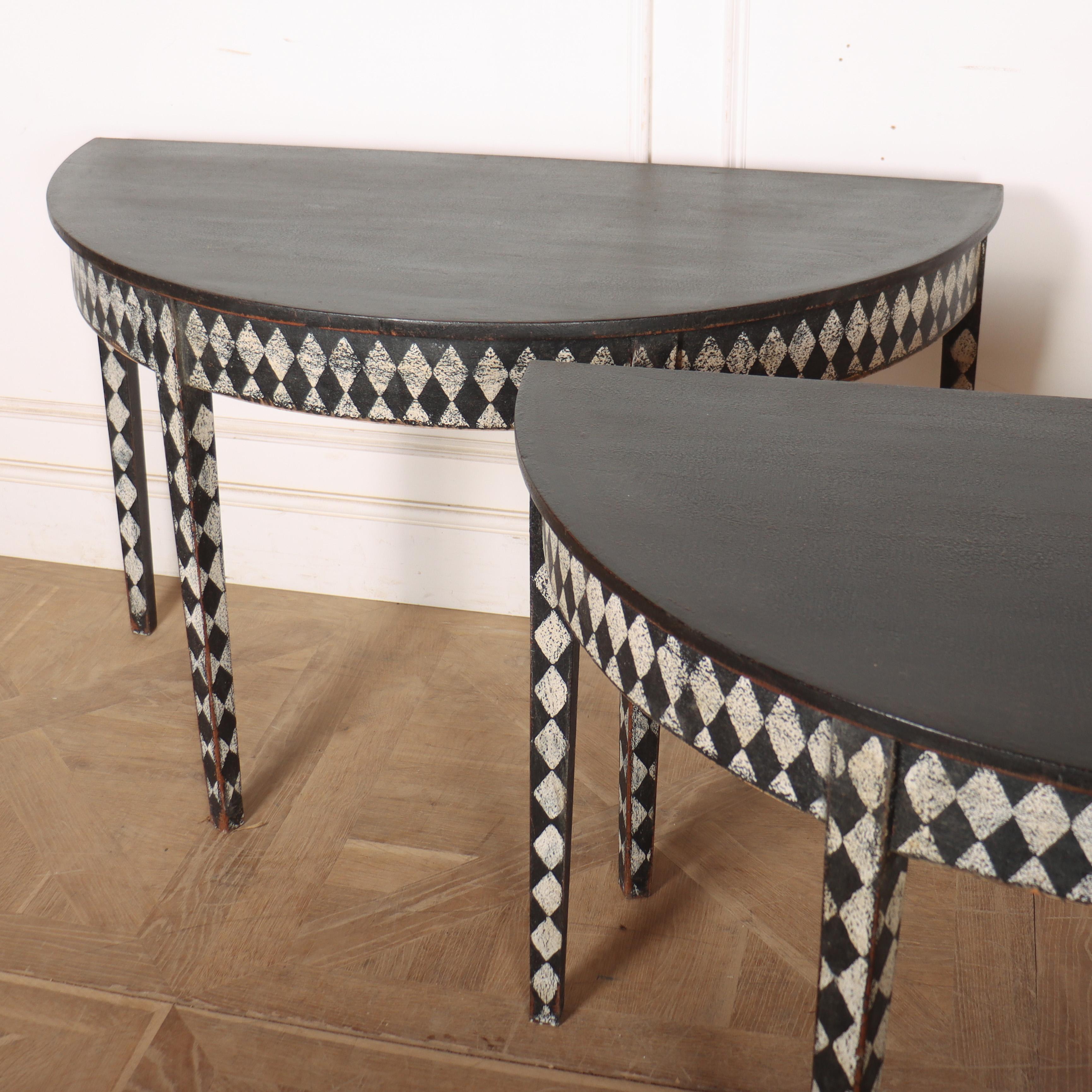 Pair of English Painted Console Tables For Sale 1