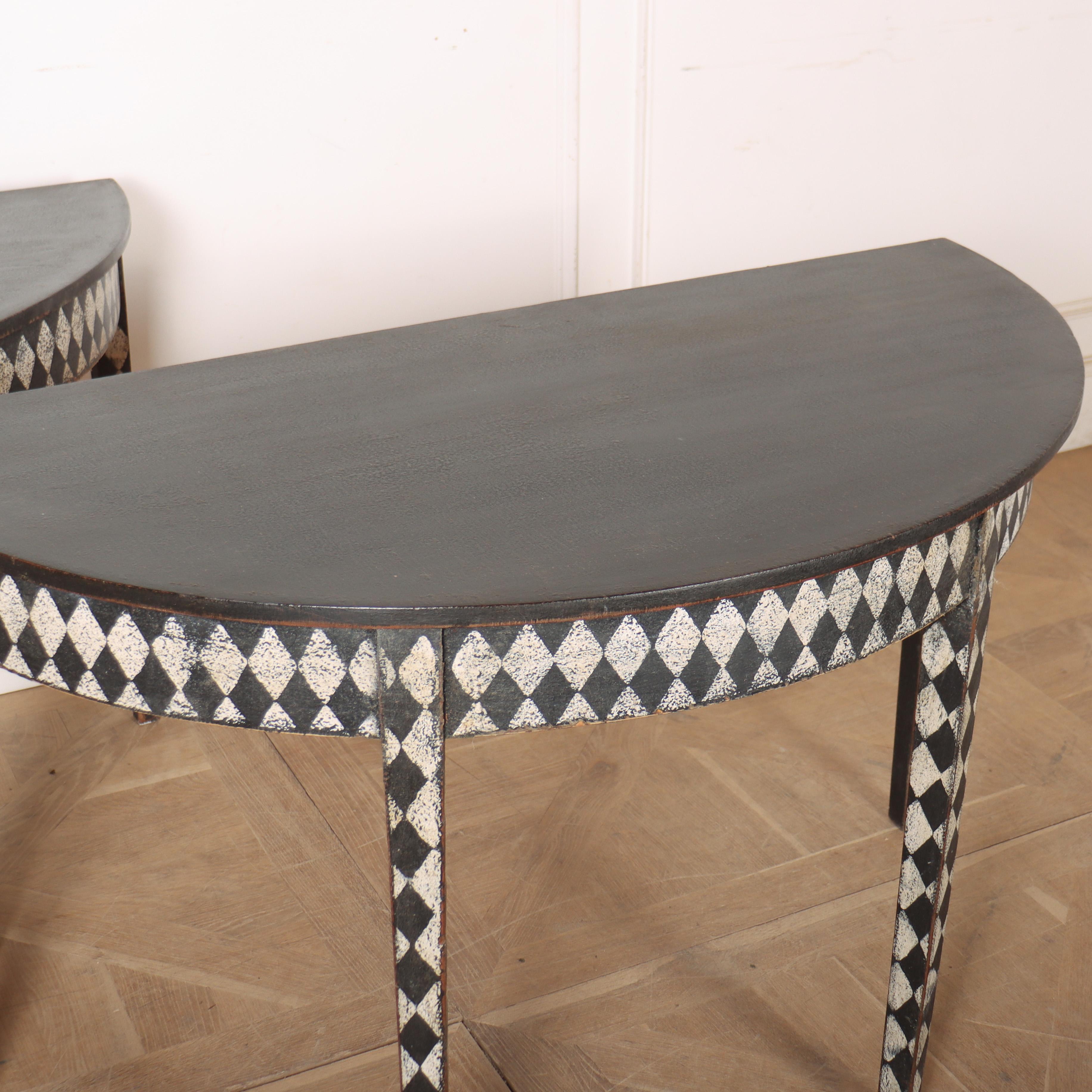 Pair of English Painted Console Tables For Sale 2