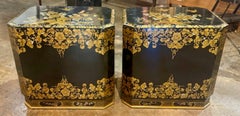 Pair of English Painted Trunk Side Tables