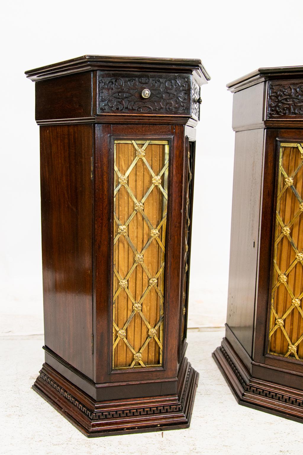 Pair of English Pedestal Cabinets 6