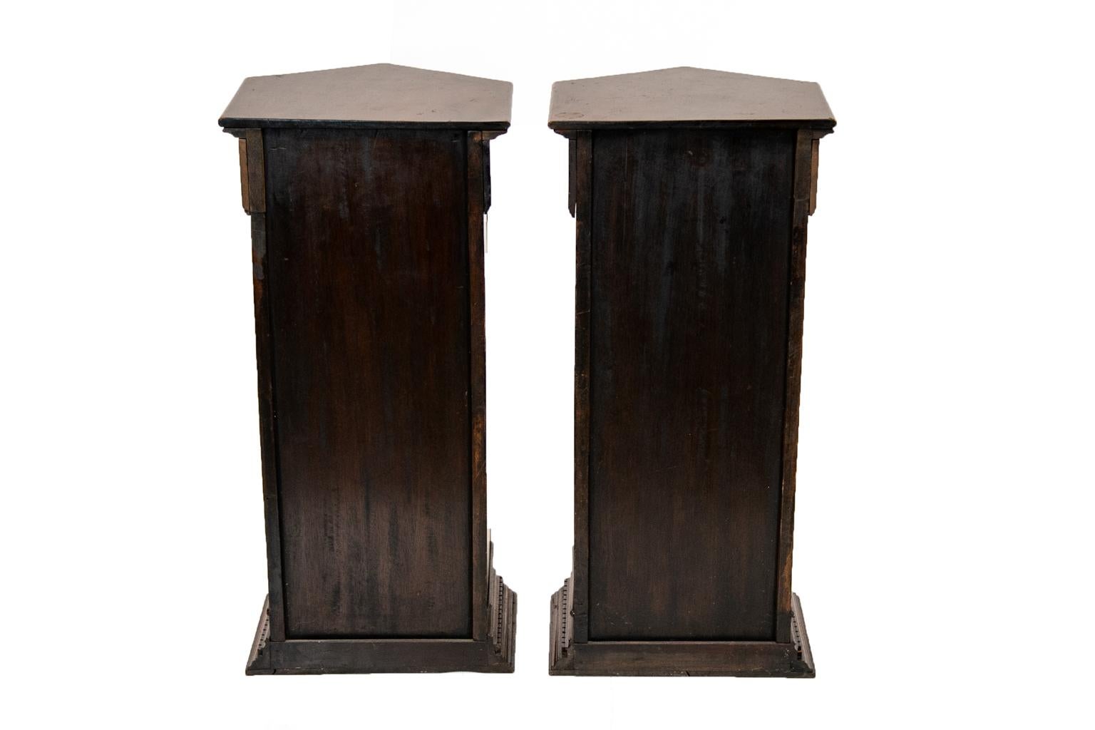 Pair of English Pedestal Cabinets 7