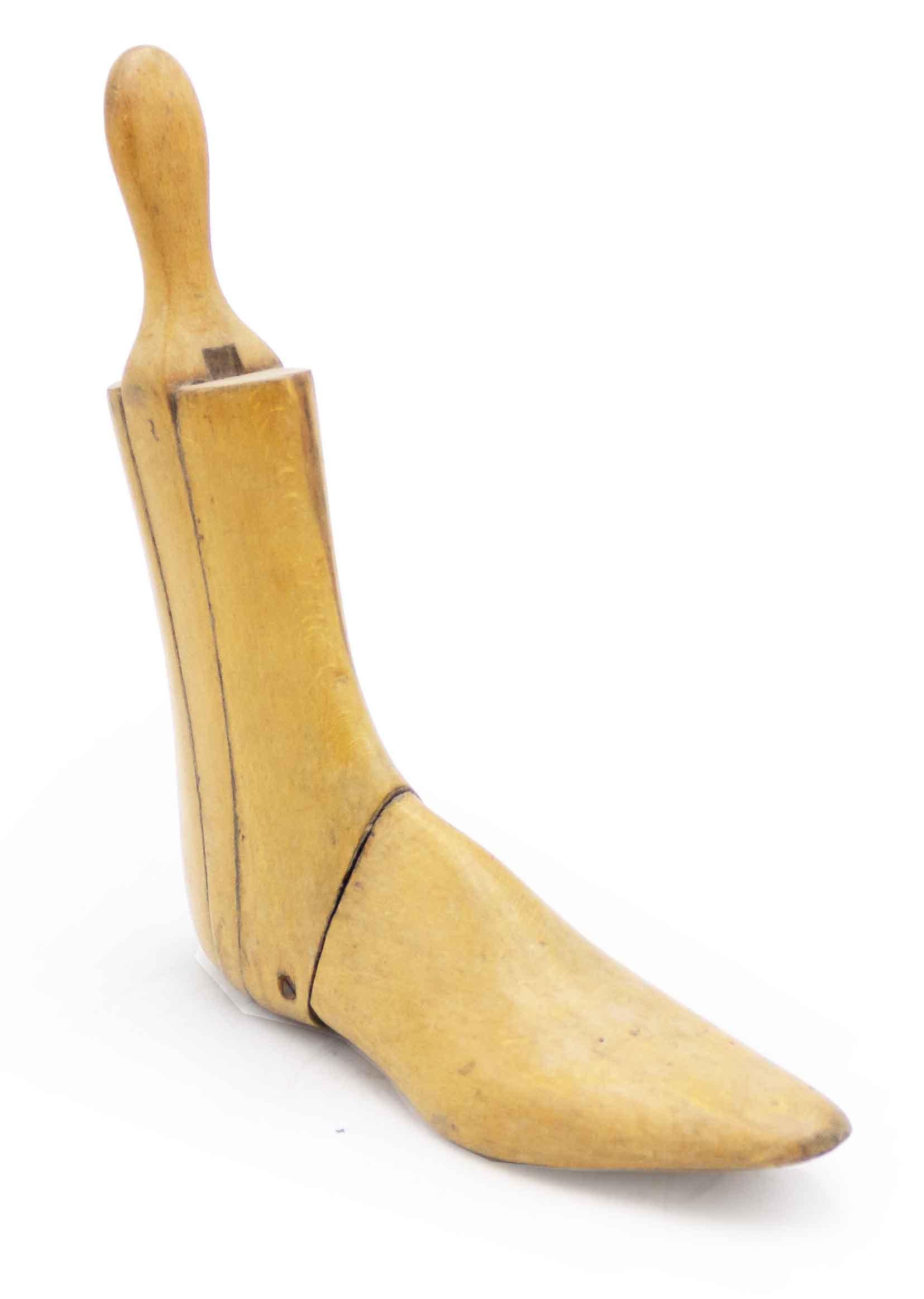 PAIR of English pine boot shoe trees