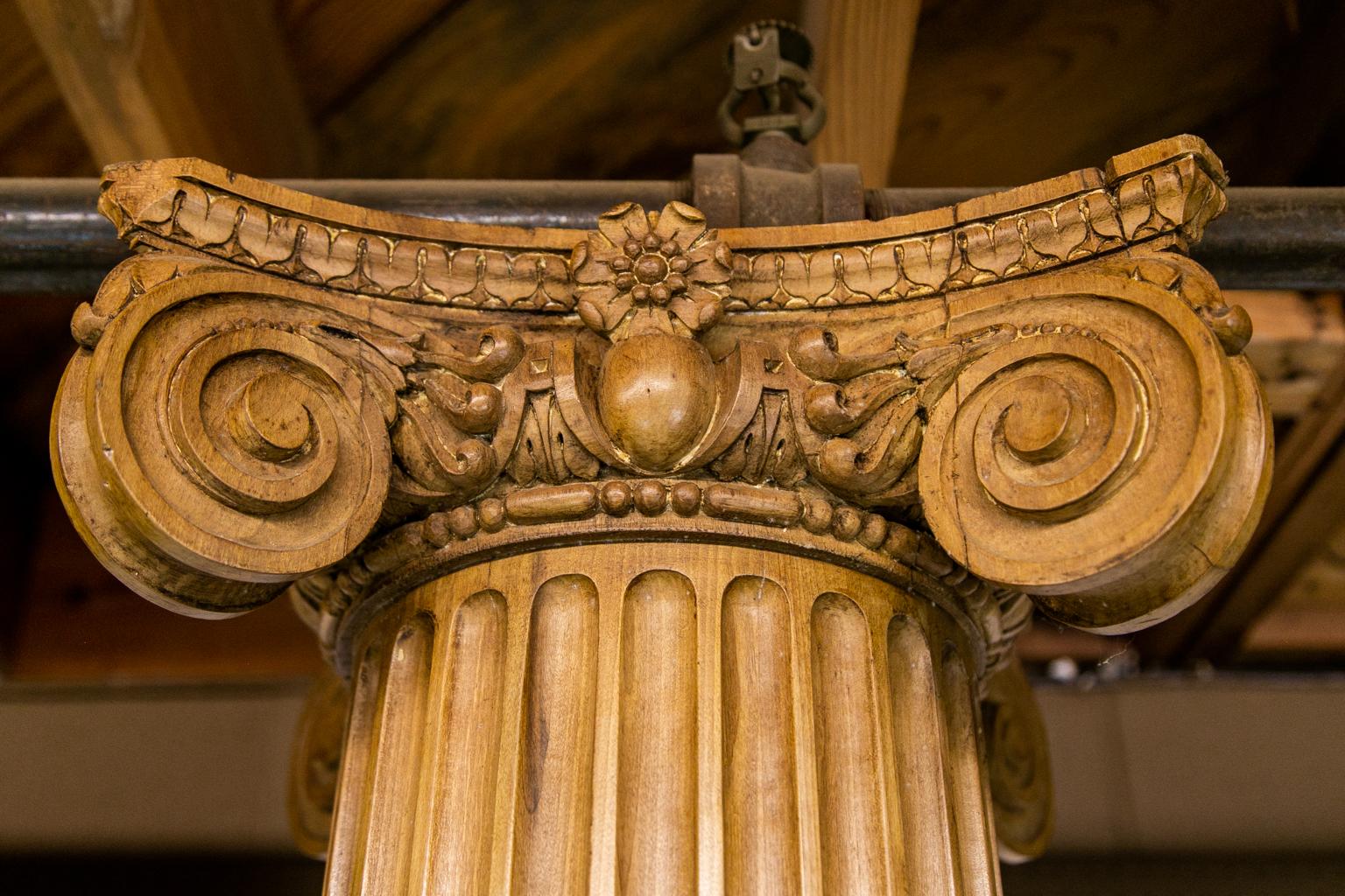 Pair of English Pine Fluted Columns 1