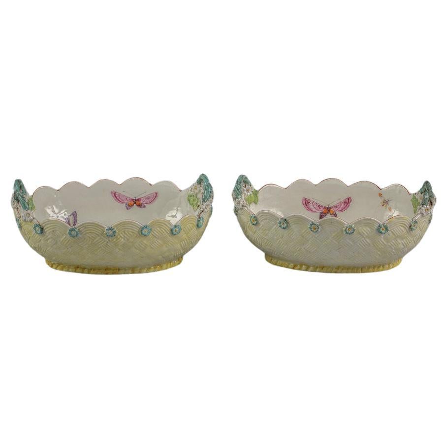 Pair of English Porcelain Baskets, Derby, circa 1760