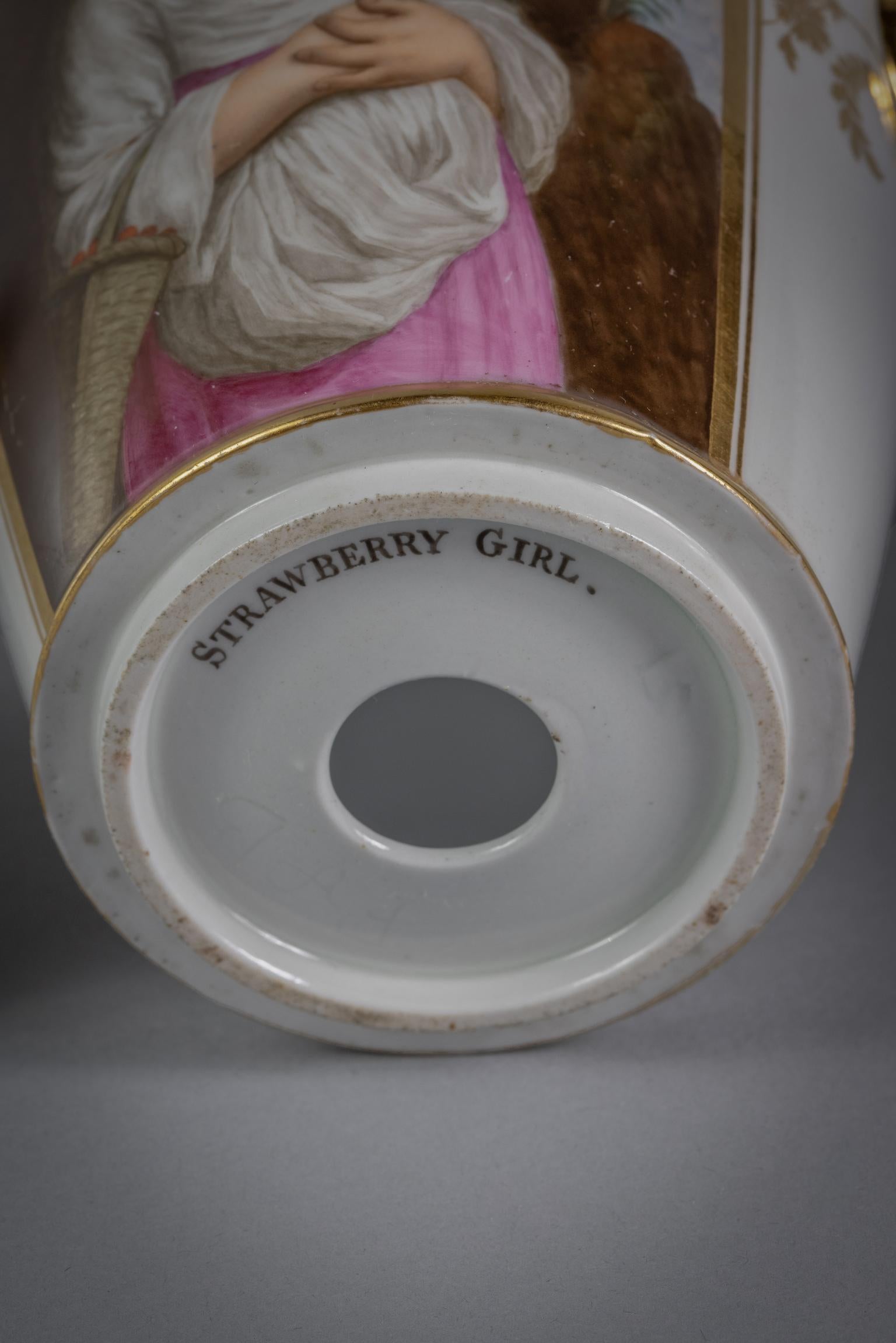 Pair of English Porcelain Cachepots on Stands, Flight Barr and Barr, circa 1800 For Sale 4