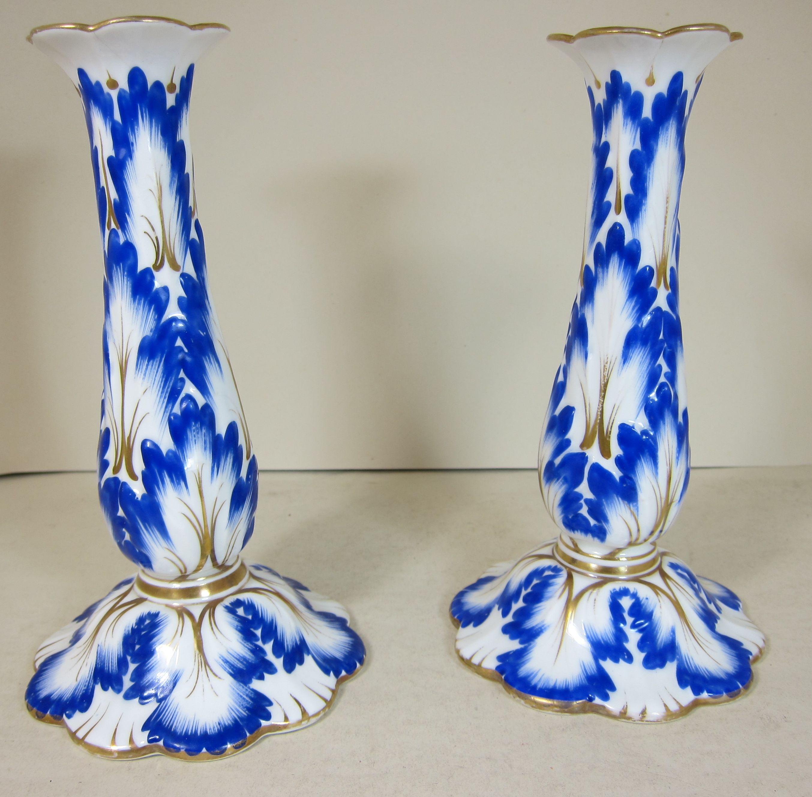 A pair of antique English porcelain pattern number 1203 8