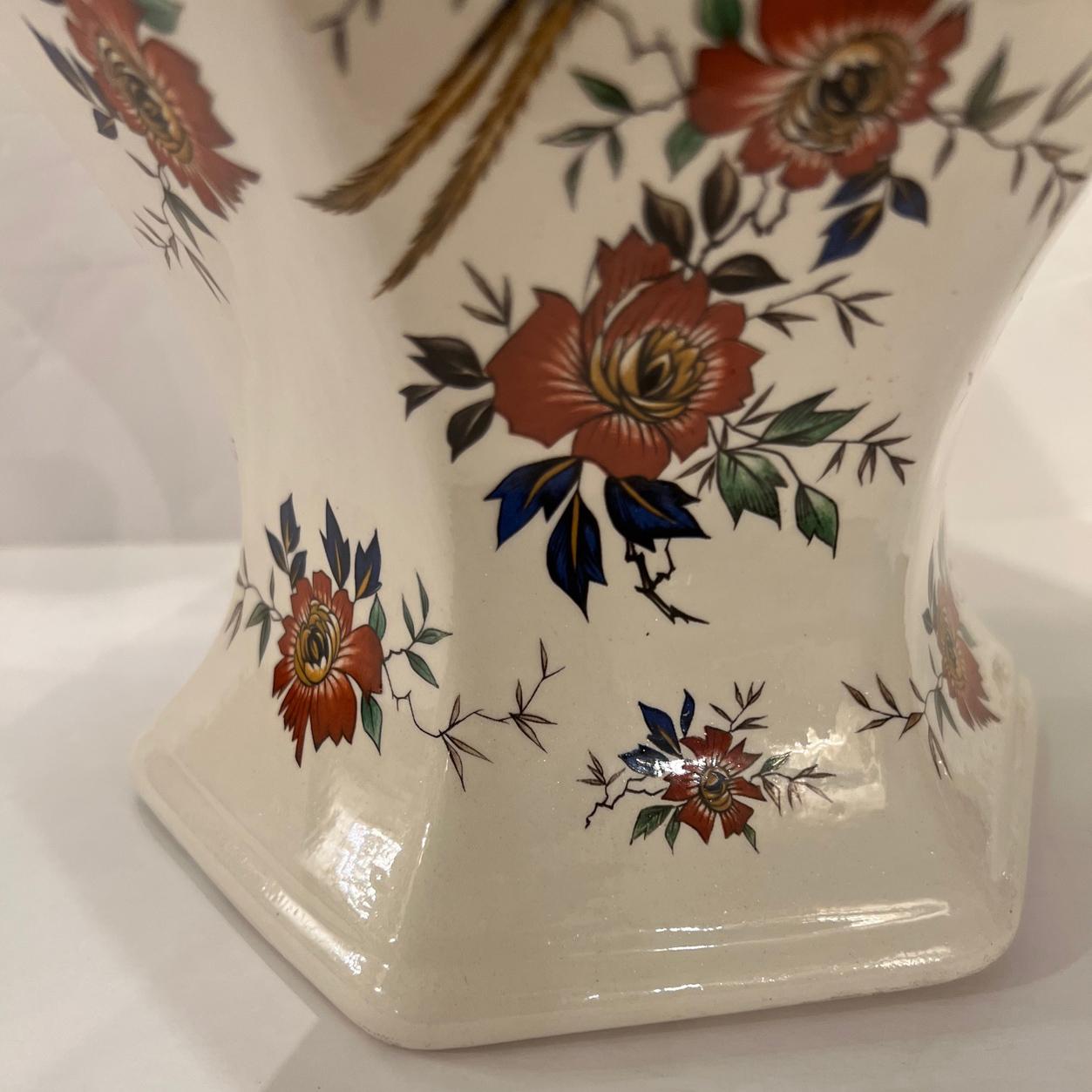 Mid-20th Century Pair of English Porcelain Covered Jars For Sale