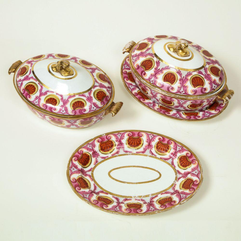 Pair of English Porcelain Covered Tureens, Probably Coalport For Sale 2