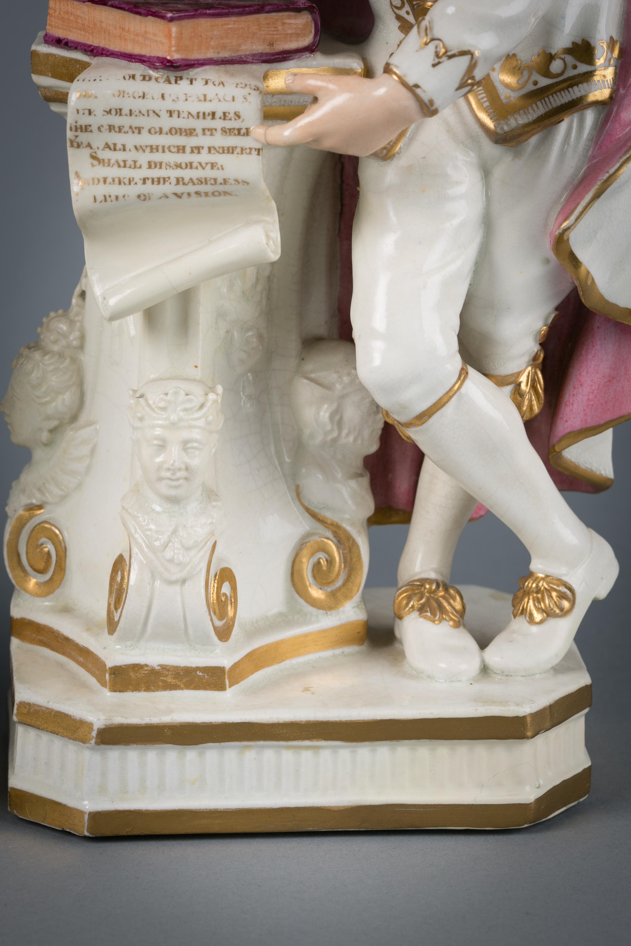 Pair of English Porcelain Figures of Shakespeare and Milton, Derby, circa 1820 For Sale 1