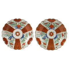 Pair of English Porcelain Japan Pattern Plates, Worcester, Circa 1770