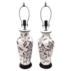 Pair of English Porcelain Lamps