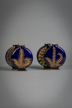 Pair of English Porcelain Orientalist Double Vases, Minton, circa 1880