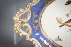 Pair of English Porcelain Ornithological Sauce Tureens on Stands, circa 1820