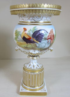 Pair of English 'Possibly Minton' Porcelain Hand-Painted Vases