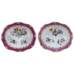 Pair of English Possibly Ridgway Porcelain Hand-Painted Platters