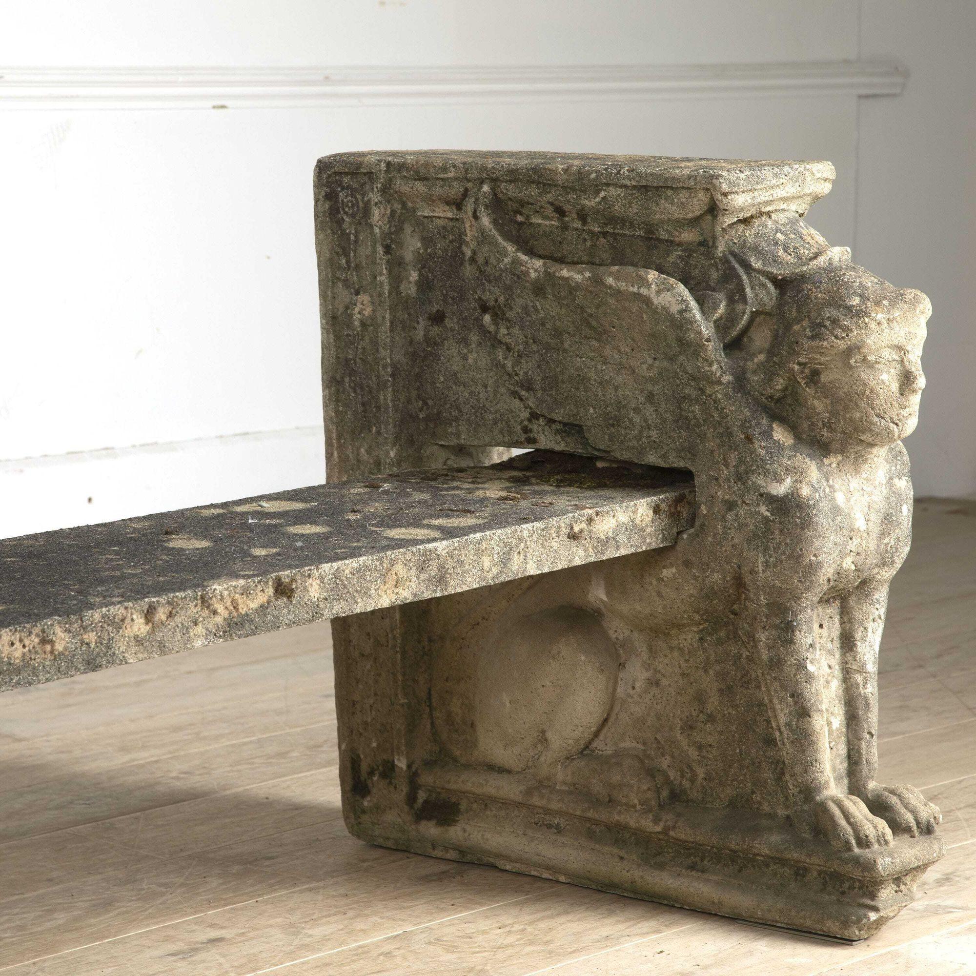 Pair of English Reconstituted Stone Garden Benches In Good Condition In Gloucestershire, GB