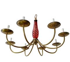 Pair of English Red Cut Glass Chandeliers, Sold Individually