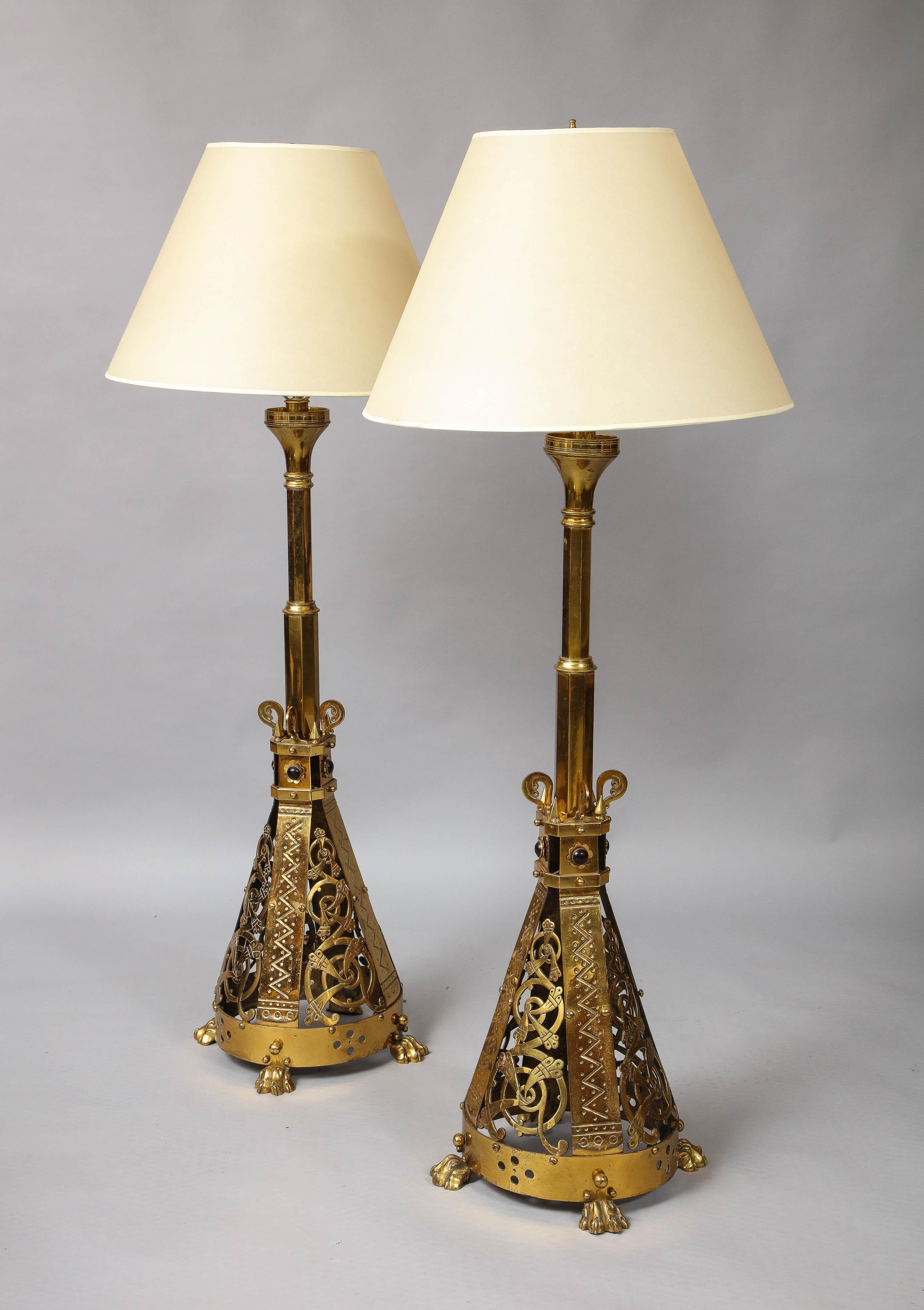 Pair of English Reform Movement Lamps 2
