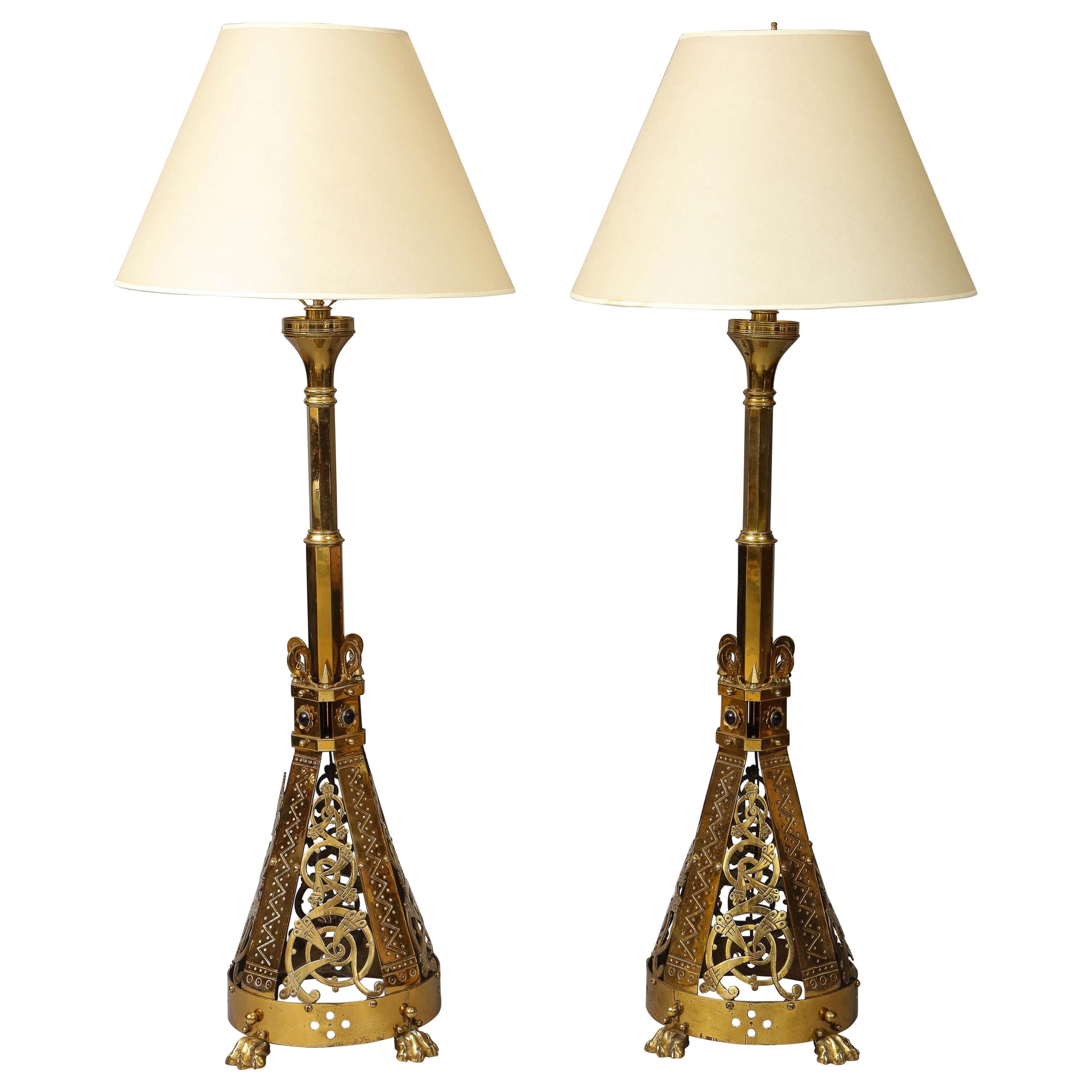 Pair of English Reform Movement Lamps