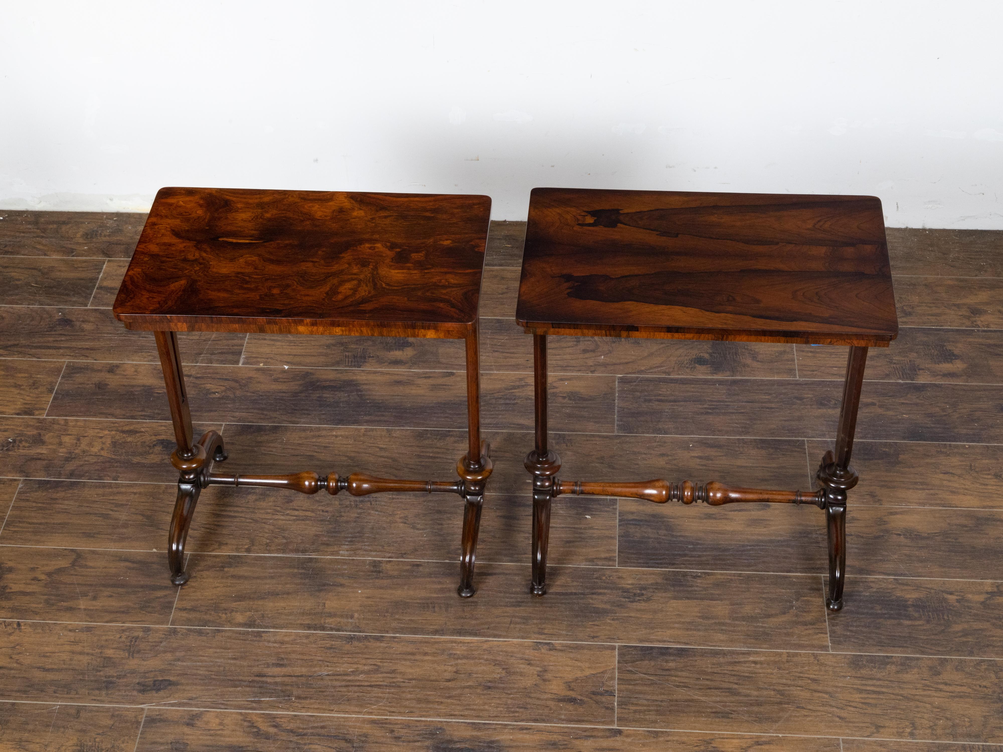Pair of English Regency 19th Century Console Tables with Veneered Tops For Sale 4