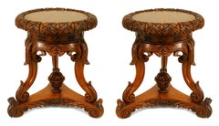 Pair of English Regency/Anglo-Indian Rosewood Taborets