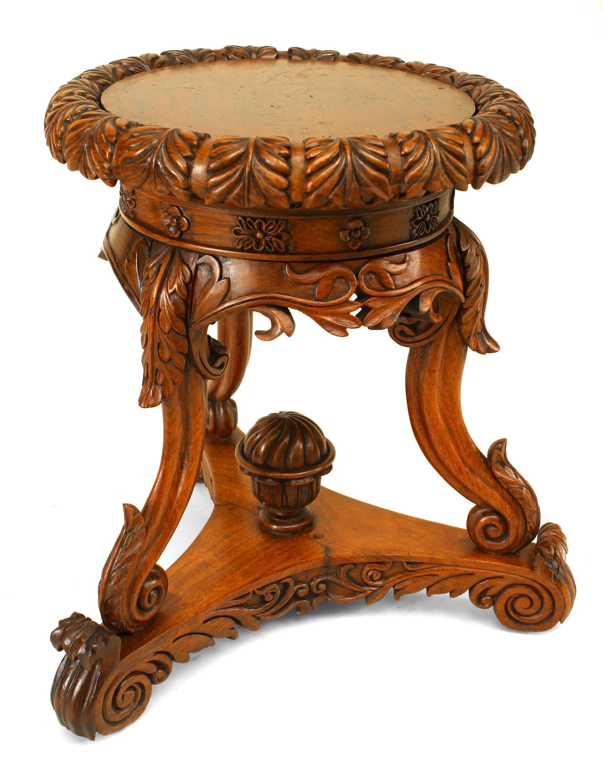 British Pair of English Regency/Anglo-Indian Rosewood Taborets For Sale