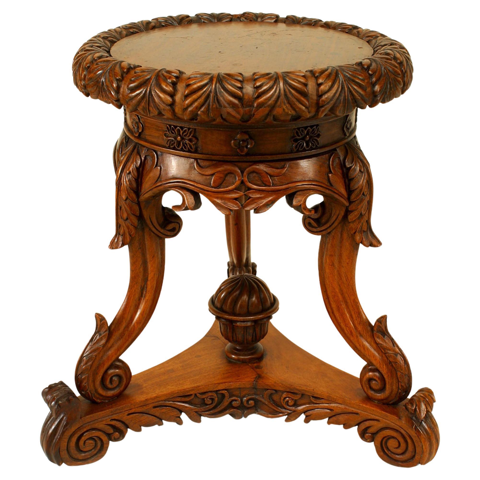 Pair of English Regency/Anglo-Indian Rosewood Taborets For Sale