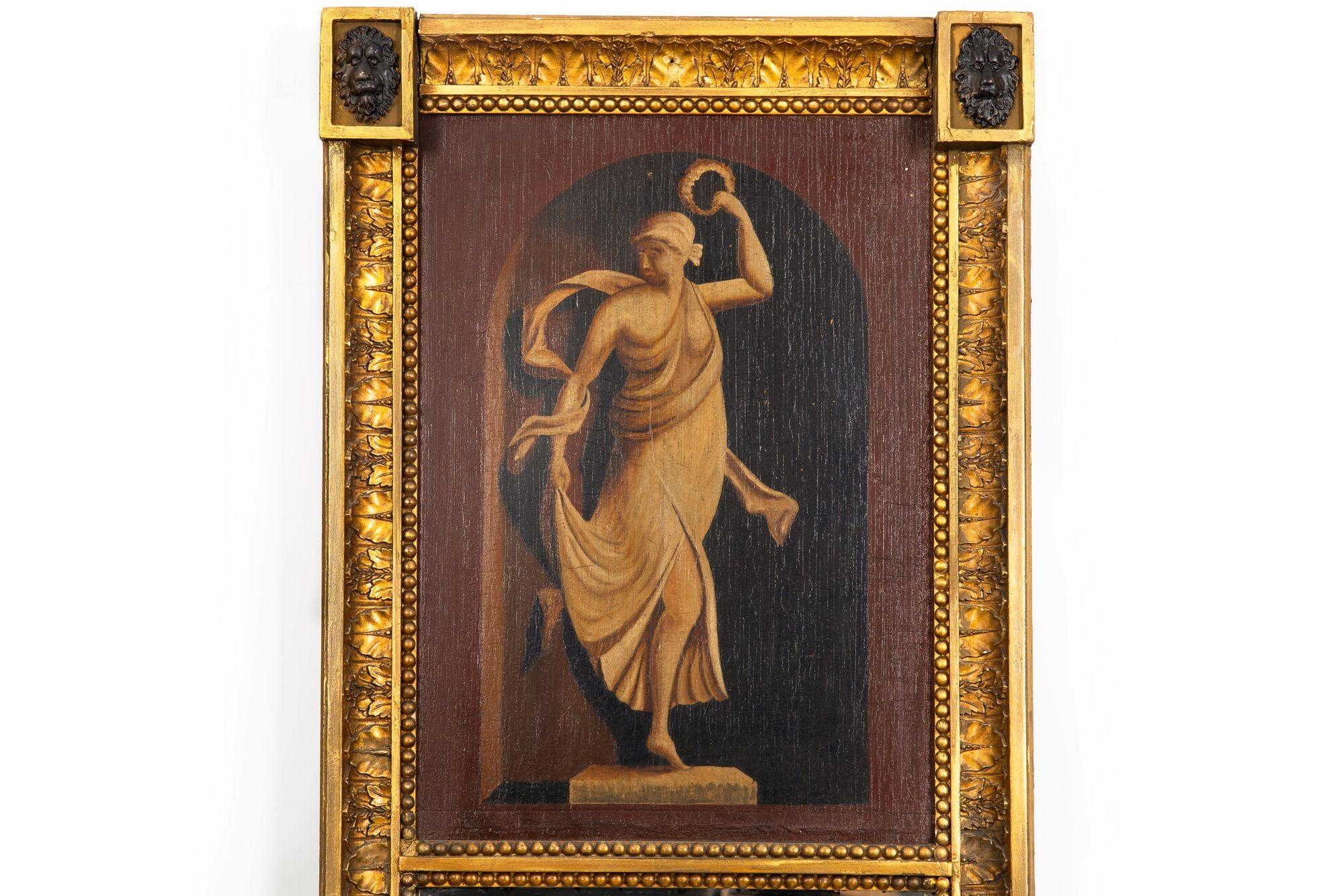 Regency Coppia di specchi da molo a pannello dipinti in stile classico della Reggenza inglese, 1810 ca. in vendita