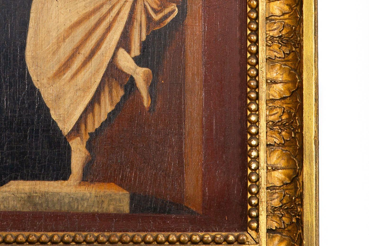 Intagliato a mano Coppia di specchi da molo a pannello dipinti in stile classico della Reggenza inglese, 1810 ca. in vendita
