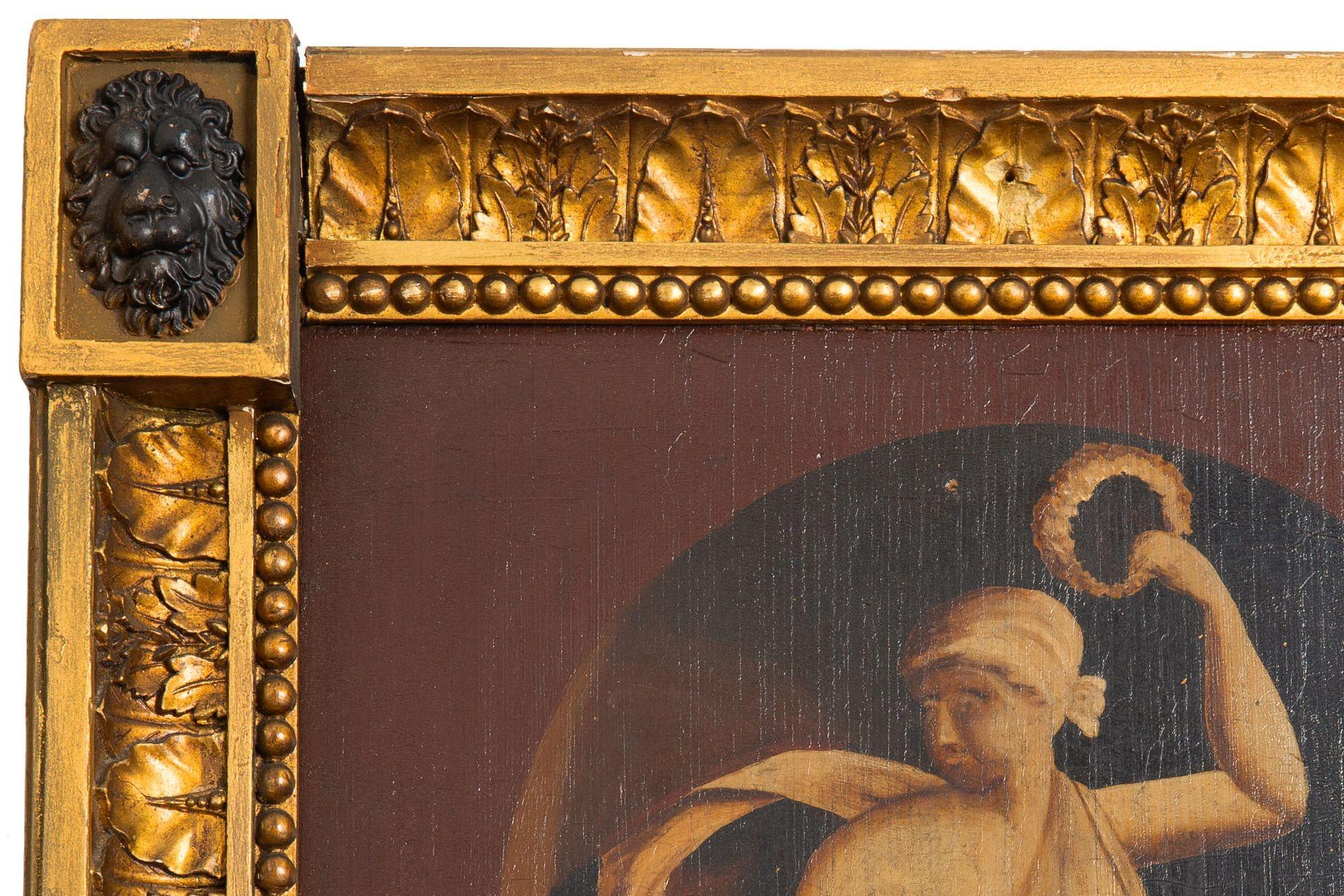 XIX secolo Coppia di specchi da molo a pannello dipinti in stile classico della Reggenza inglese, 1810 ca. in vendita