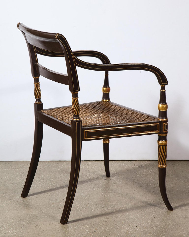 19th Century Pair of English Regency Armchairs For Sale