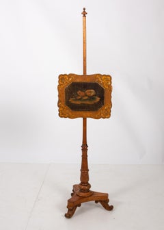 Pair of English Regency Birdseye Maple Pole Screens