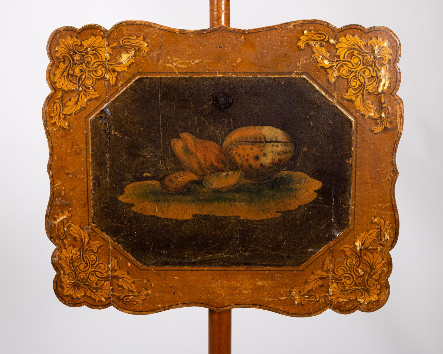 Pair of English Regency Birdseye Maple Pole Screens In Good Condition For Sale In Stamford, CT