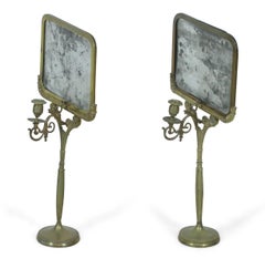 Pair of English Regency Bronze Candlestick Reflectors