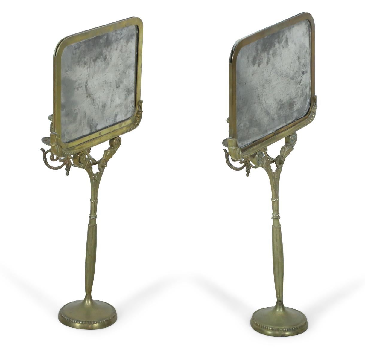 Pair of English Regency Bronze Candlestick Reflectors In Good Condition For Sale In New York, NY