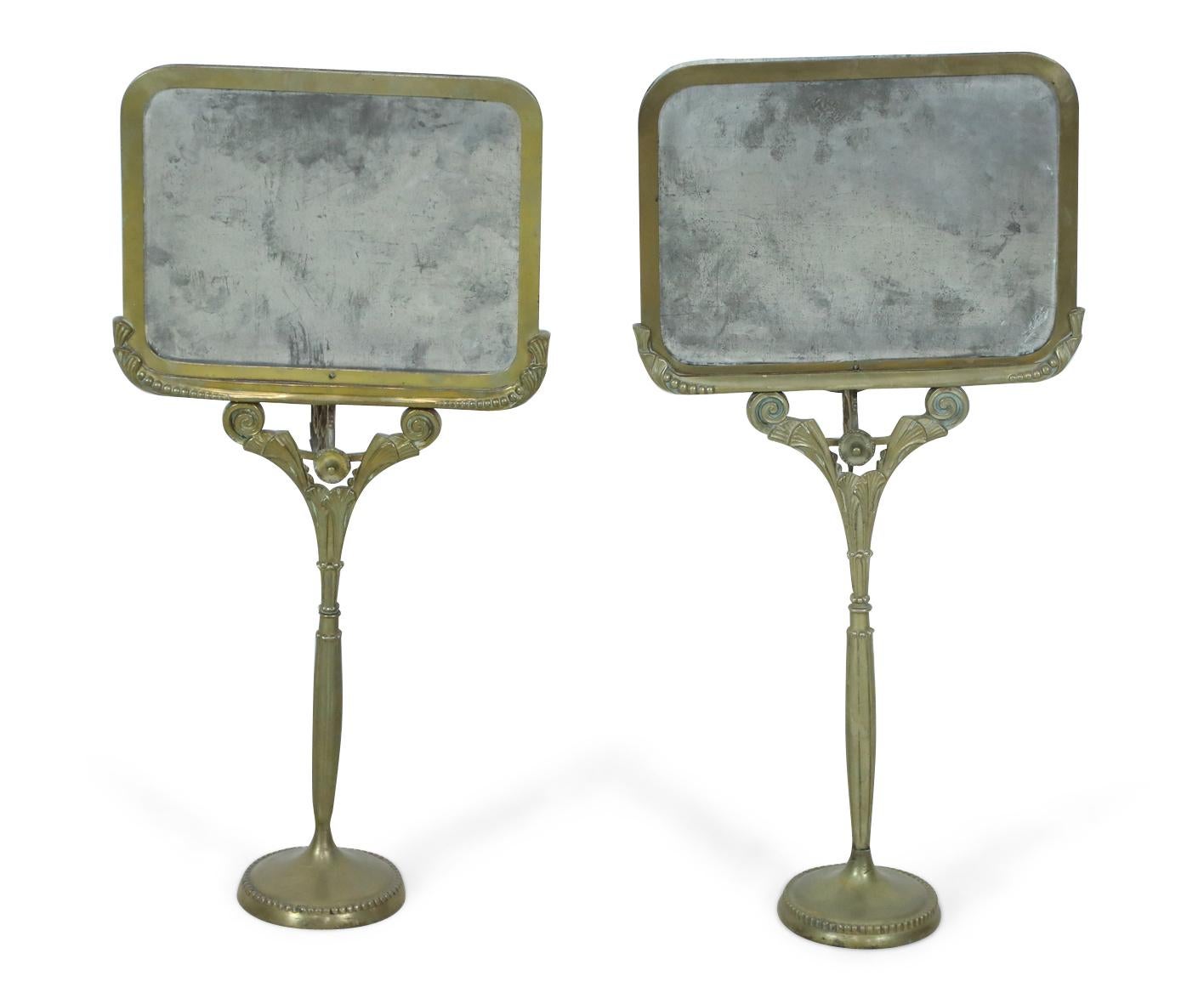 19th Century Pair of English Regency Bronze Candlestick Reflectors For Sale