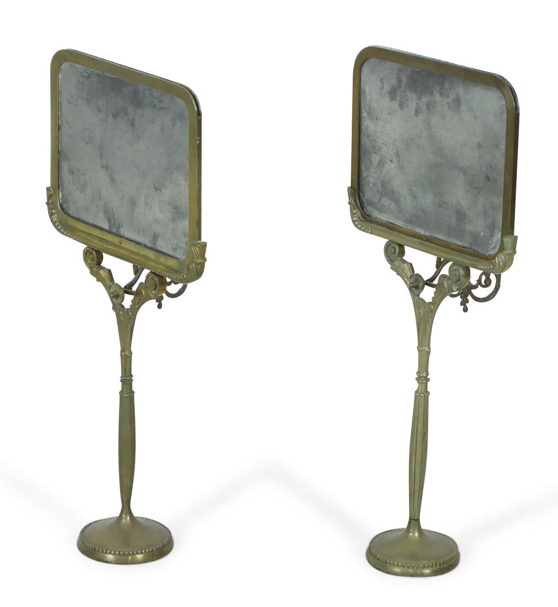 Pair of English Regency Bronze Candlestick Reflectors For Sale 1