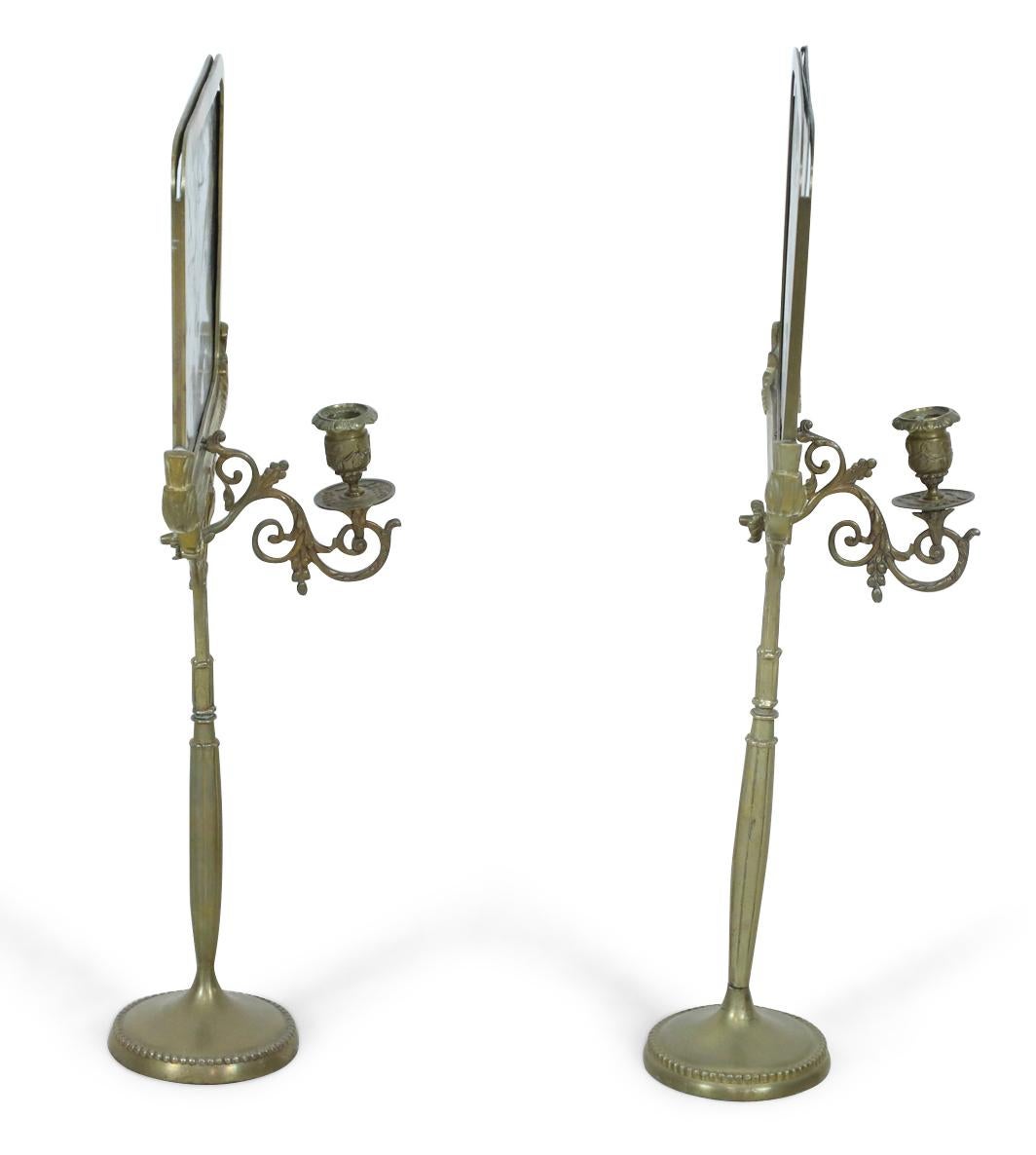 Pair of English Regency Bronze Candlestick Reflectors For Sale 2