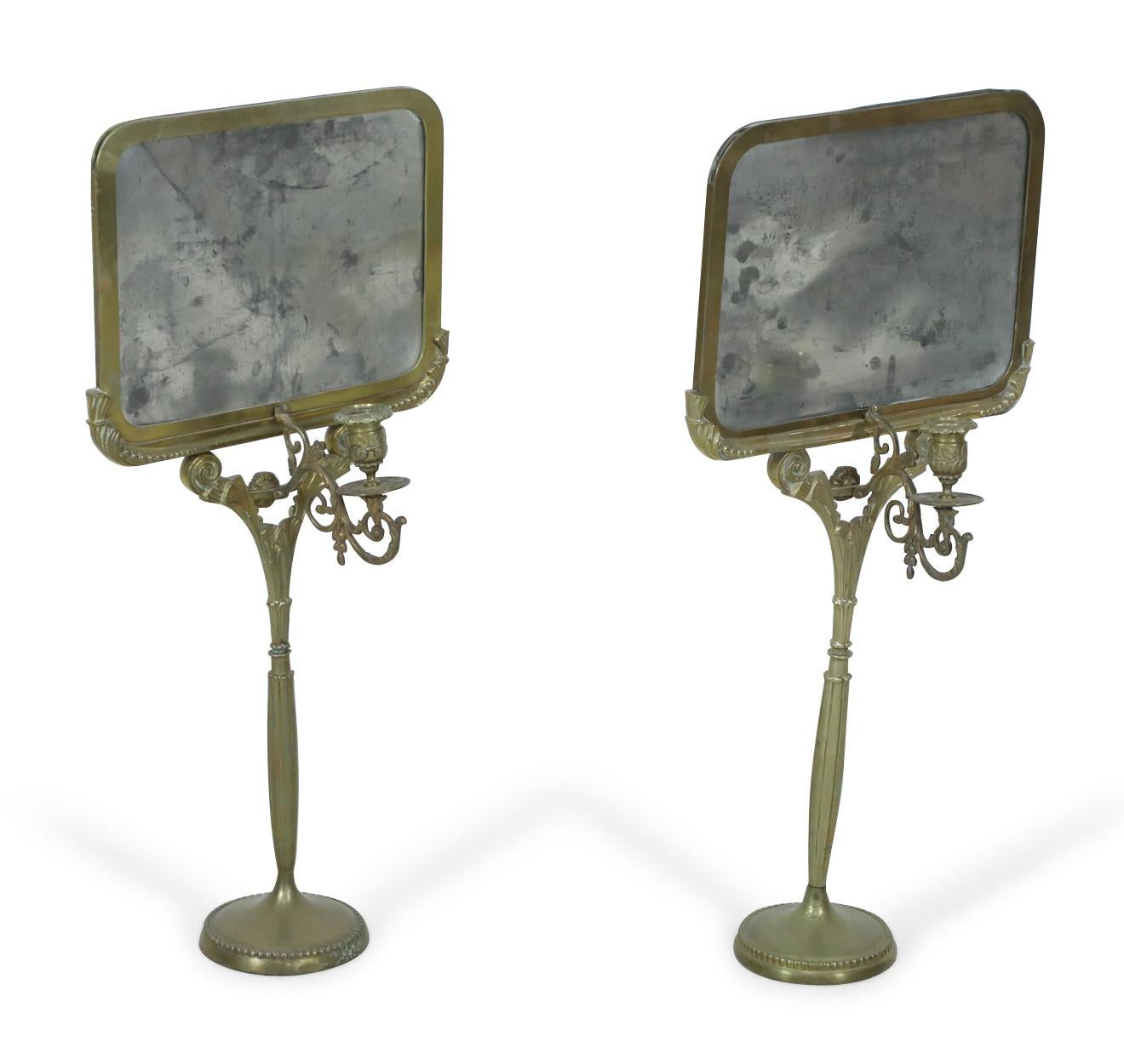 Pair of English Regency Bronze Candlestick Reflectors For Sale 3