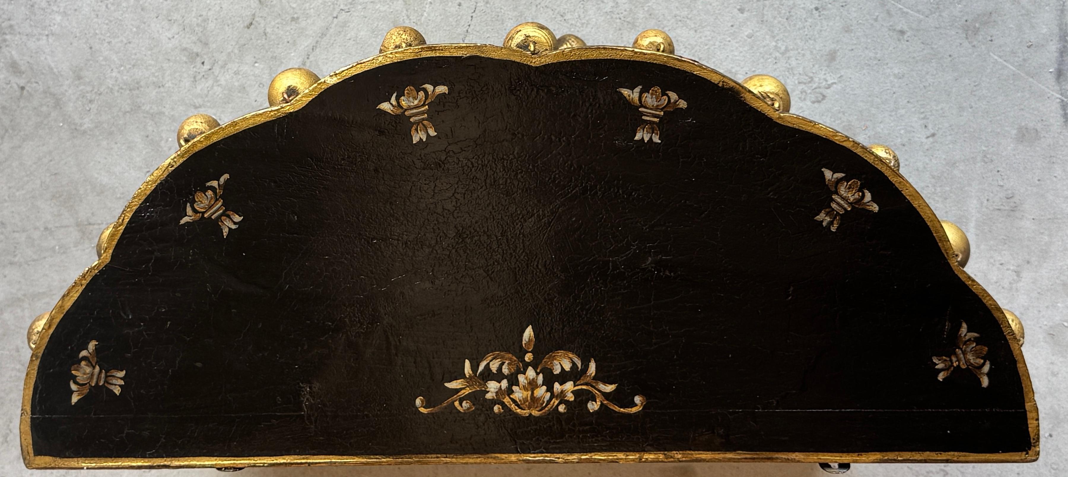 Pair of English Regency Chinoiserie Exotic Wall Brackets with Gilt Orb Tassels For Sale 9