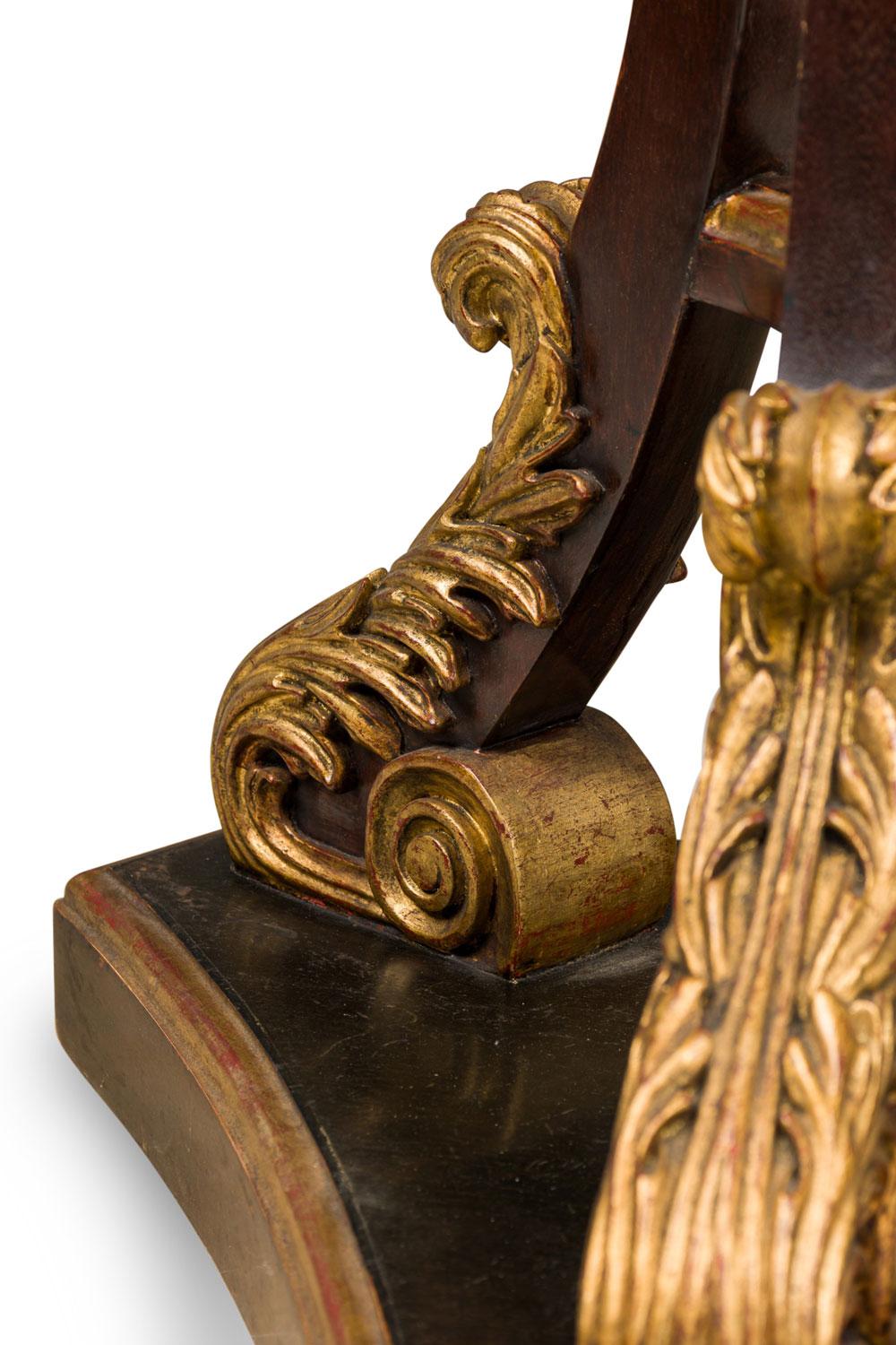 Pair of English Regency Ebony and Gilt 3 Leg Fernery in vendita 3